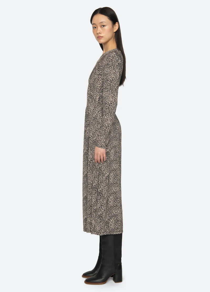 SEA NY Charlize Print Crew Dress