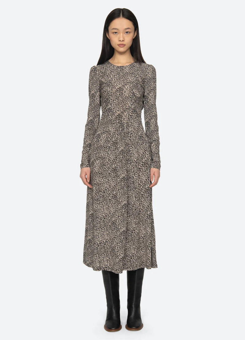 SEA NY Charlize Print Crew Dress