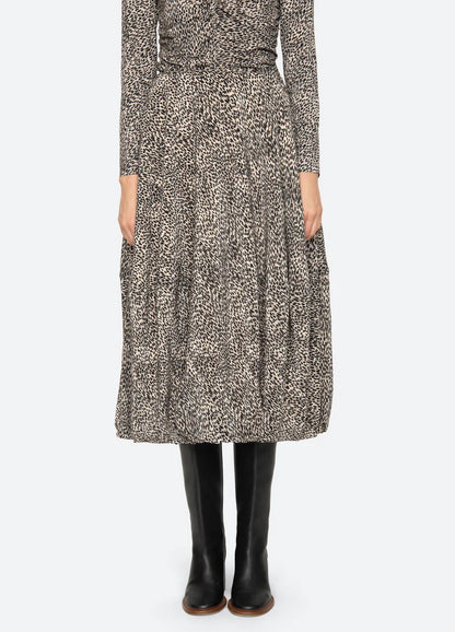 SEA NY Charlize Print Midi Skirt