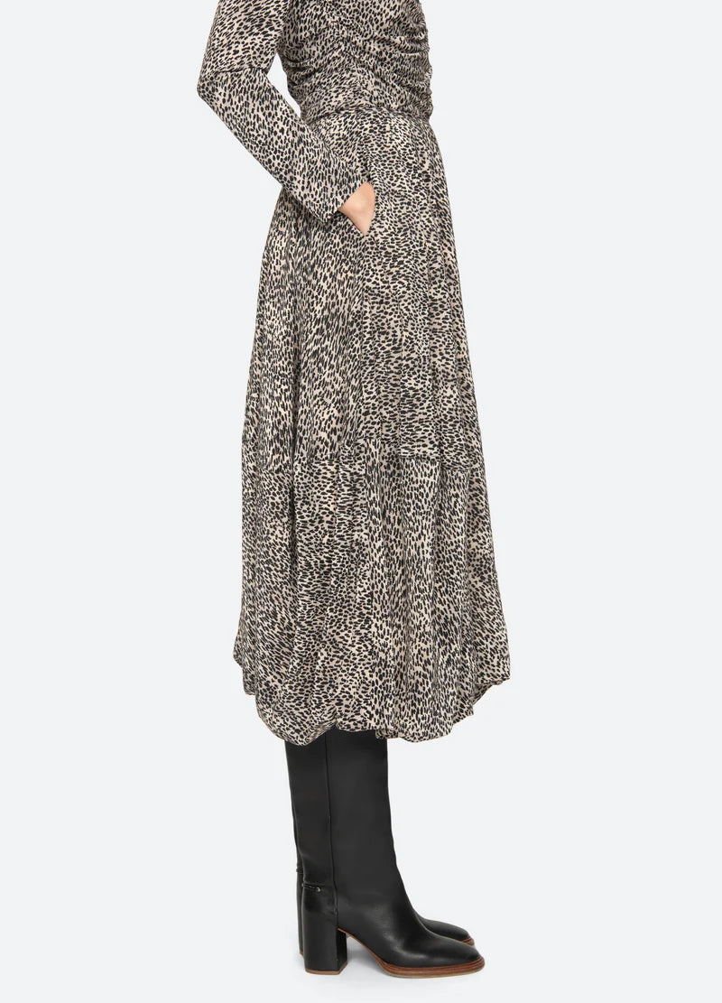 SEA NY Charlize Print Midi Skirt