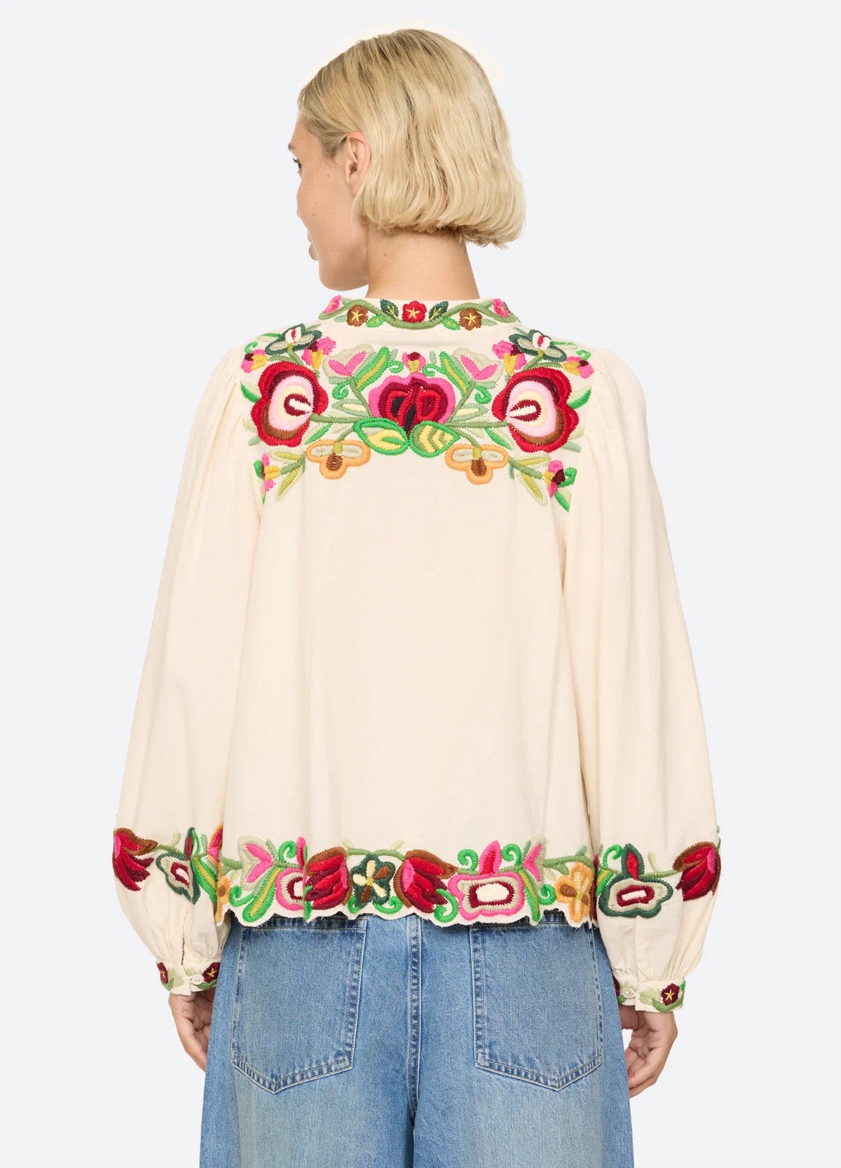 SEA NY Wilhelmina Tie Neck Top