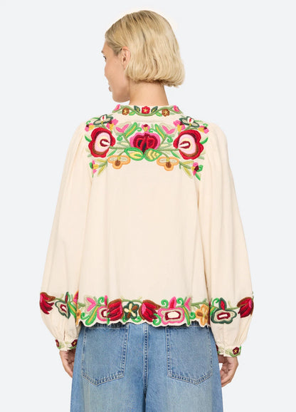 SEA NY Wilhelmina Tie Neck Top