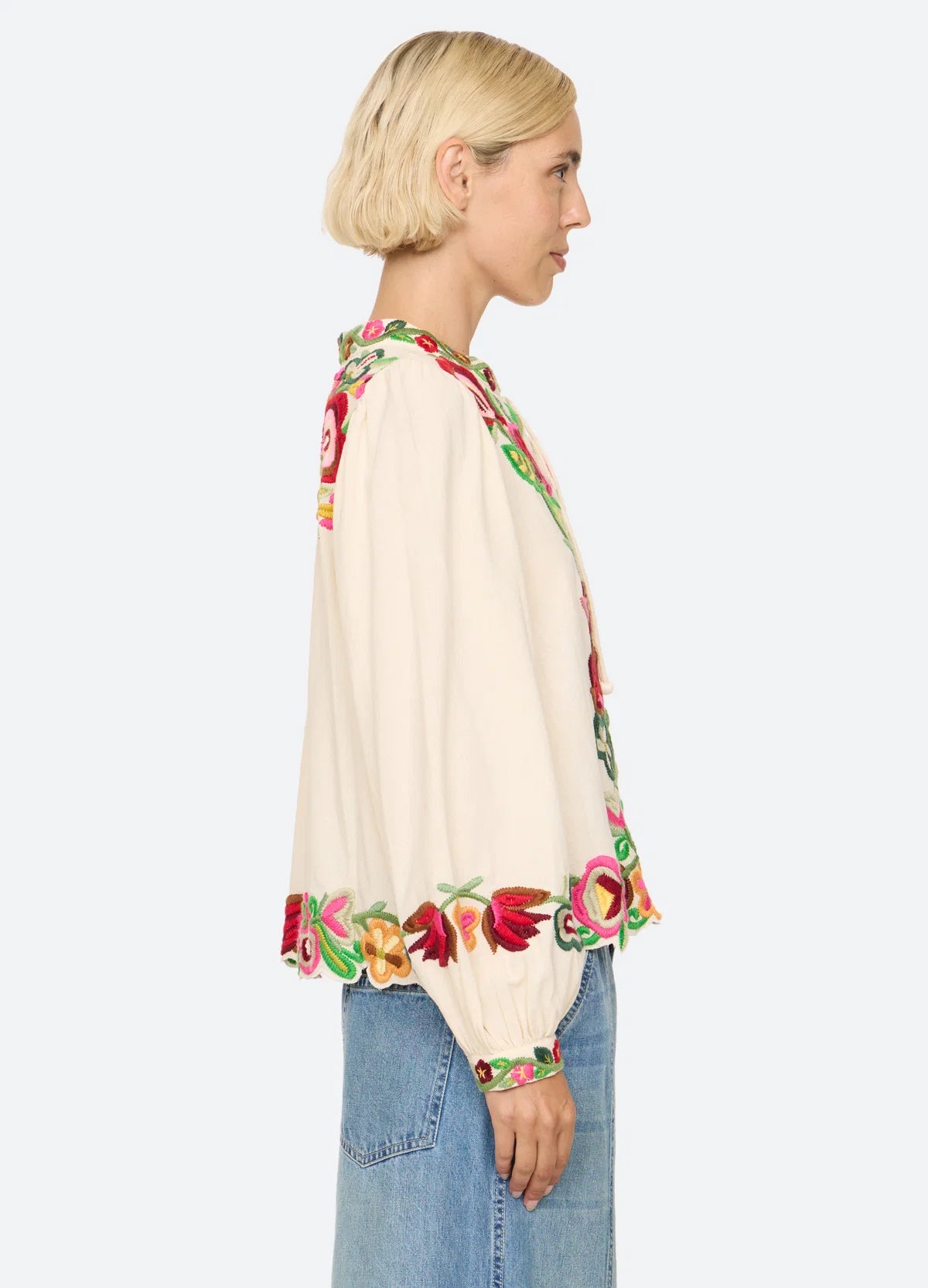 SEA NY Wilhelmina Tie Neck Top