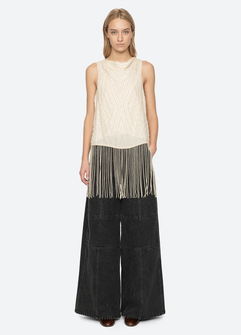 SEA NY Carlotta Fringe Top