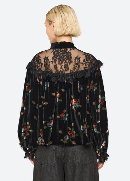 SEA NY Leda Tie Neck Top