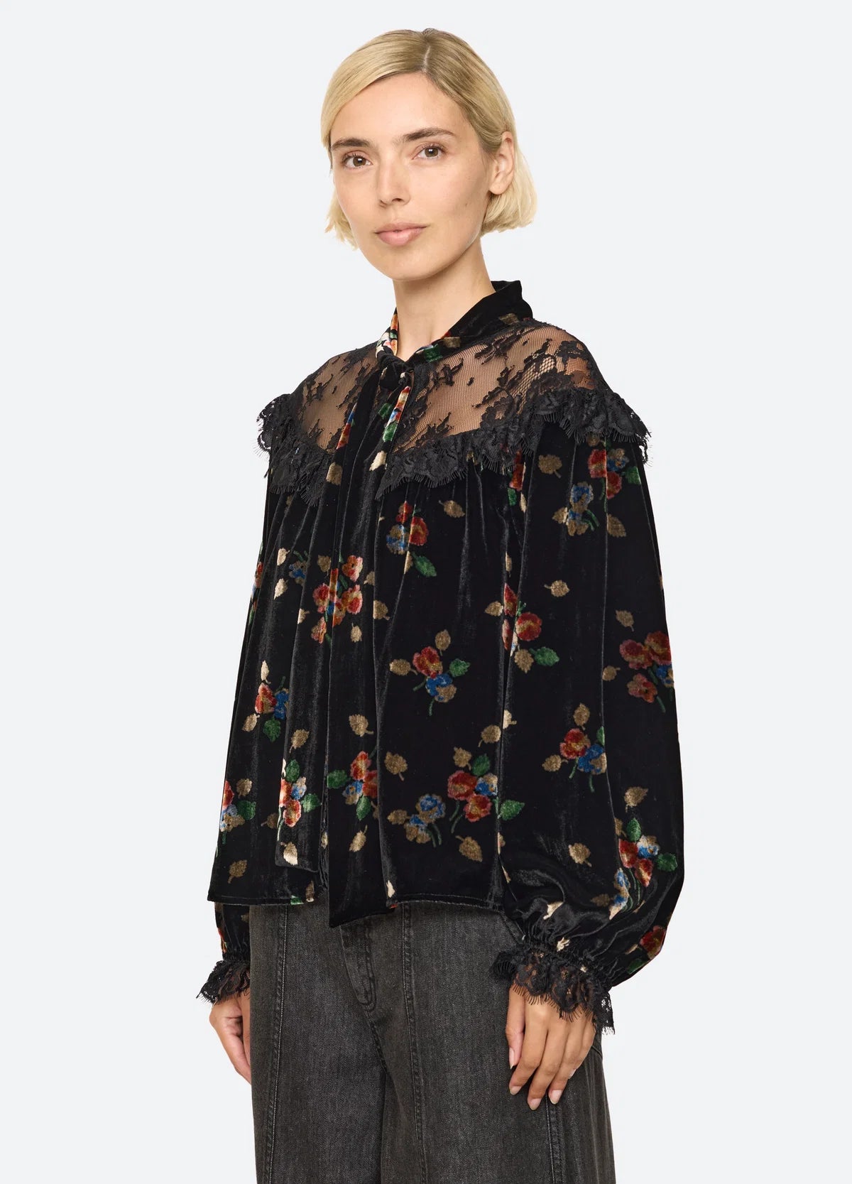 SEA NY Leda Tie Neck Top