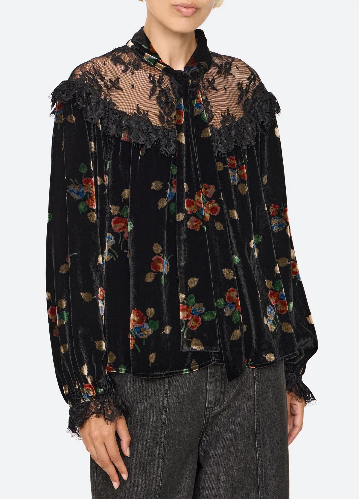 SEA NY Leda Tie Neck Top