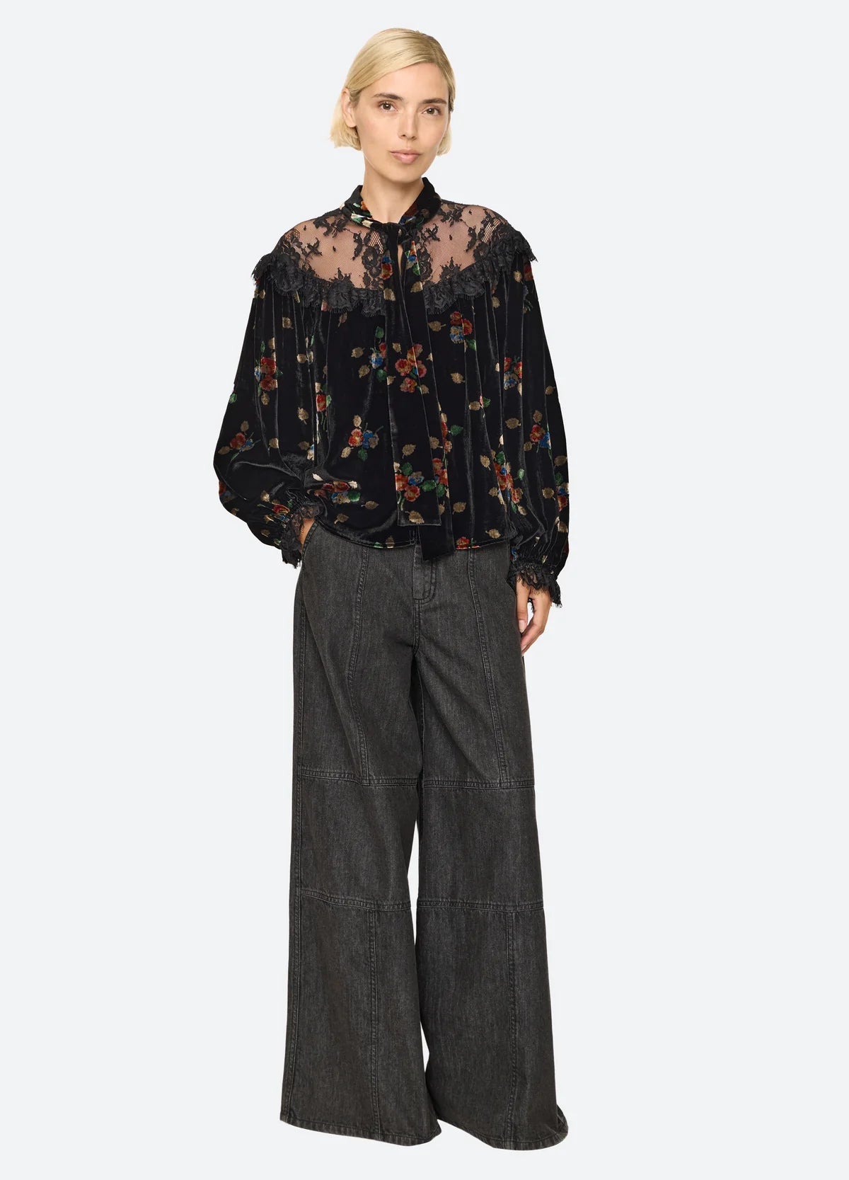 SEA NY Leda Tie Neck Top
