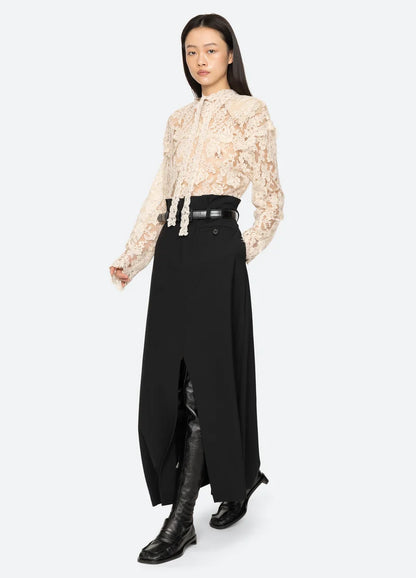 SEA NY Remi Tropical Skirt with Belt