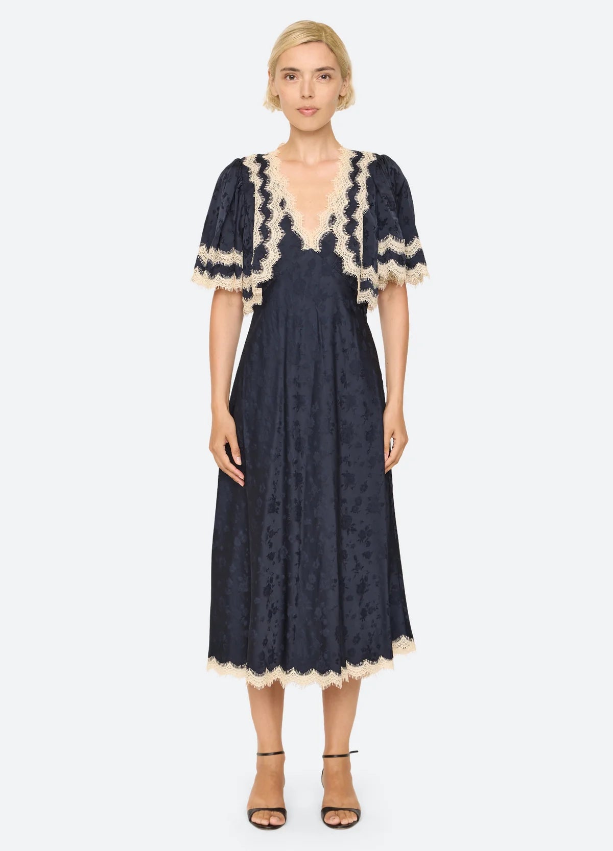 SEA NY Shay Lace Cape Dress