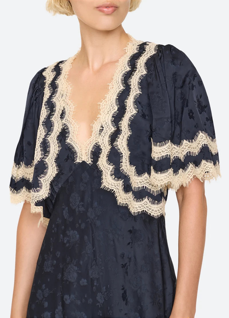 SEA NY Shay Lace Cape Dress