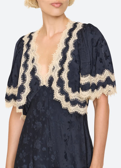 SEA NY Shay Lace Cape Dress