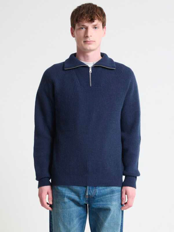 AMARÀNTO Knitted Quarter Zip Sweater