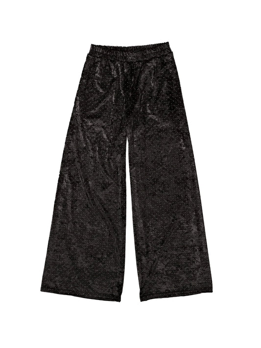 Simone Wild Stud Velvet Pocket Pants - black