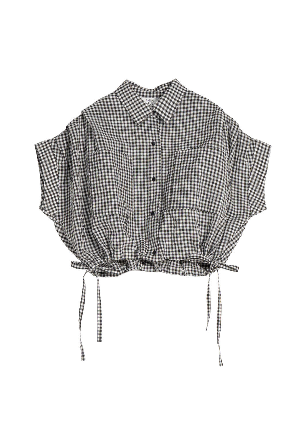 Emin + Paul Cropped Pleated Sleeve Blouse