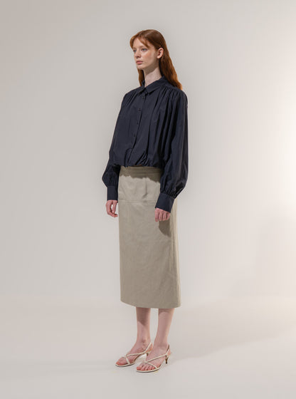 Emin + Paul Bubble Hem Long Sleeve Shirt