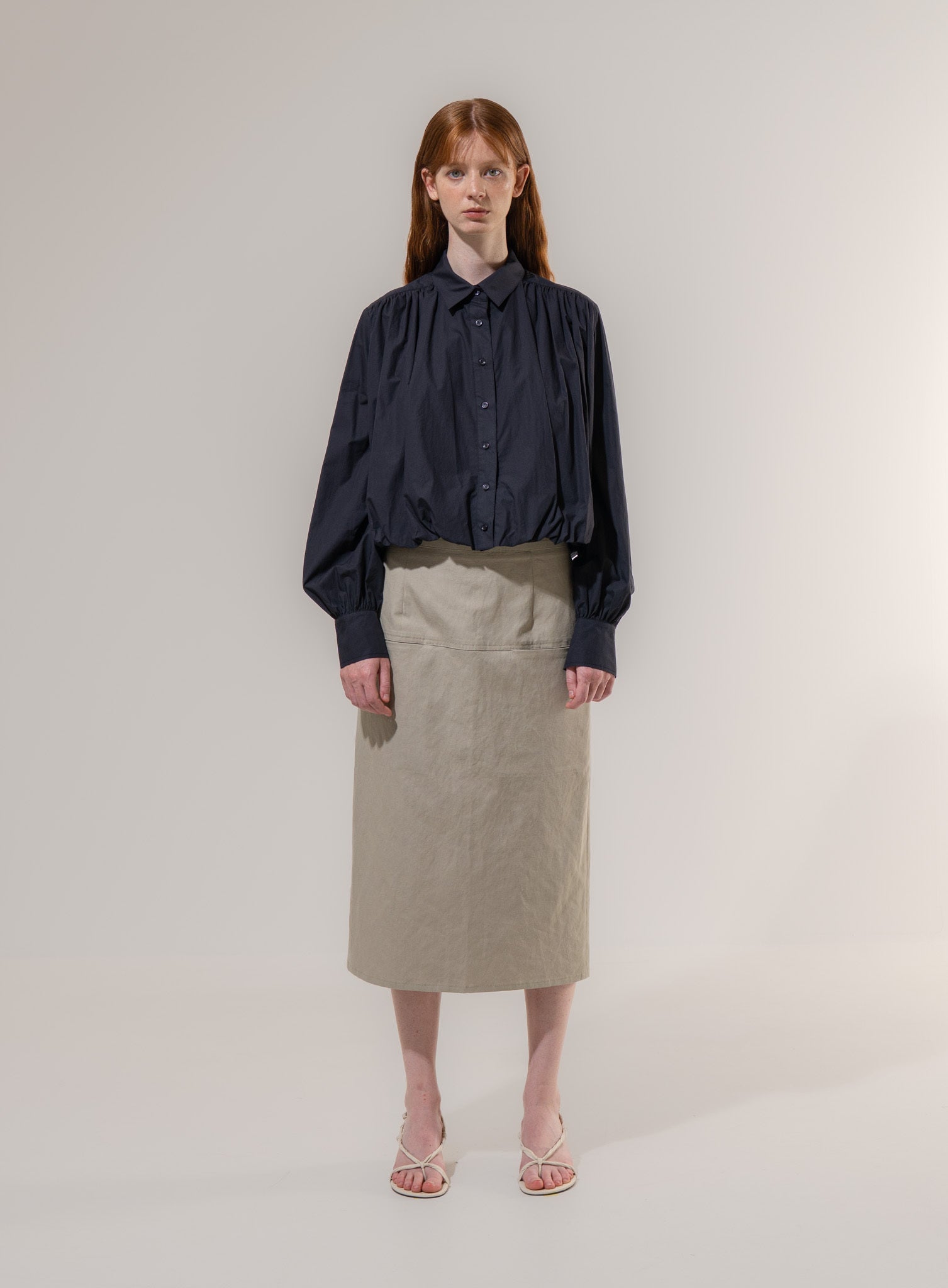 Emin + Paul Bubble Hem Long Sleeve Shirt
