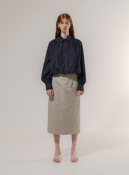 Emin + Paul Bubble Hem Long Sleeve Shirt