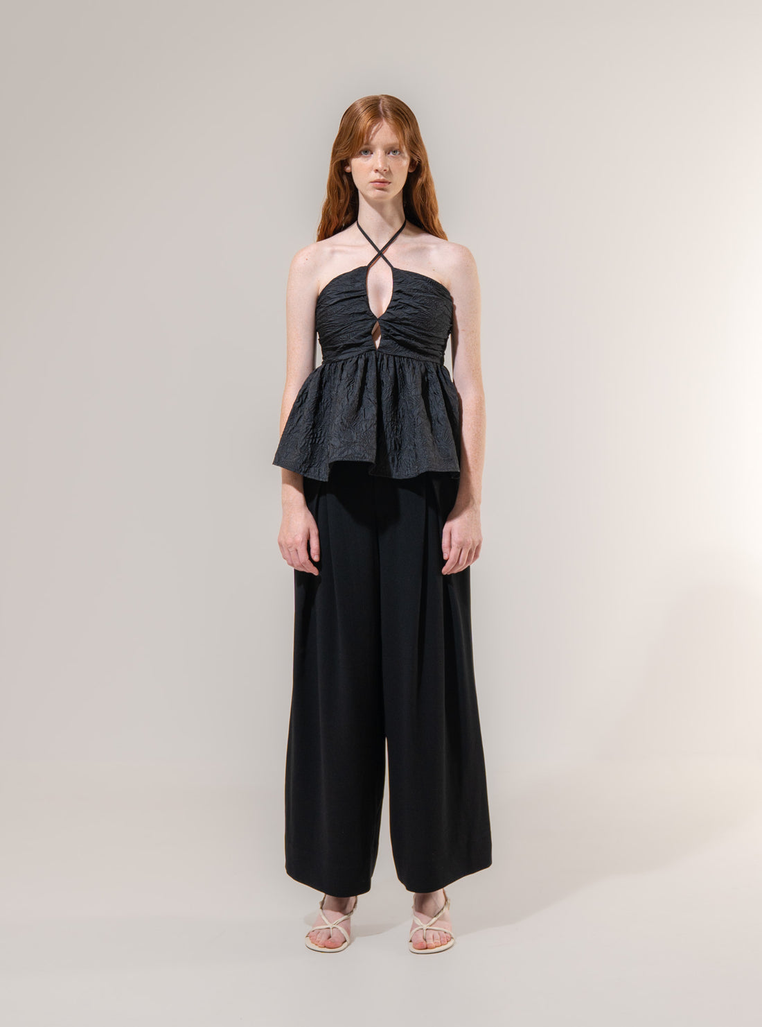 Emin + Paul Shirred Halter Neck Top