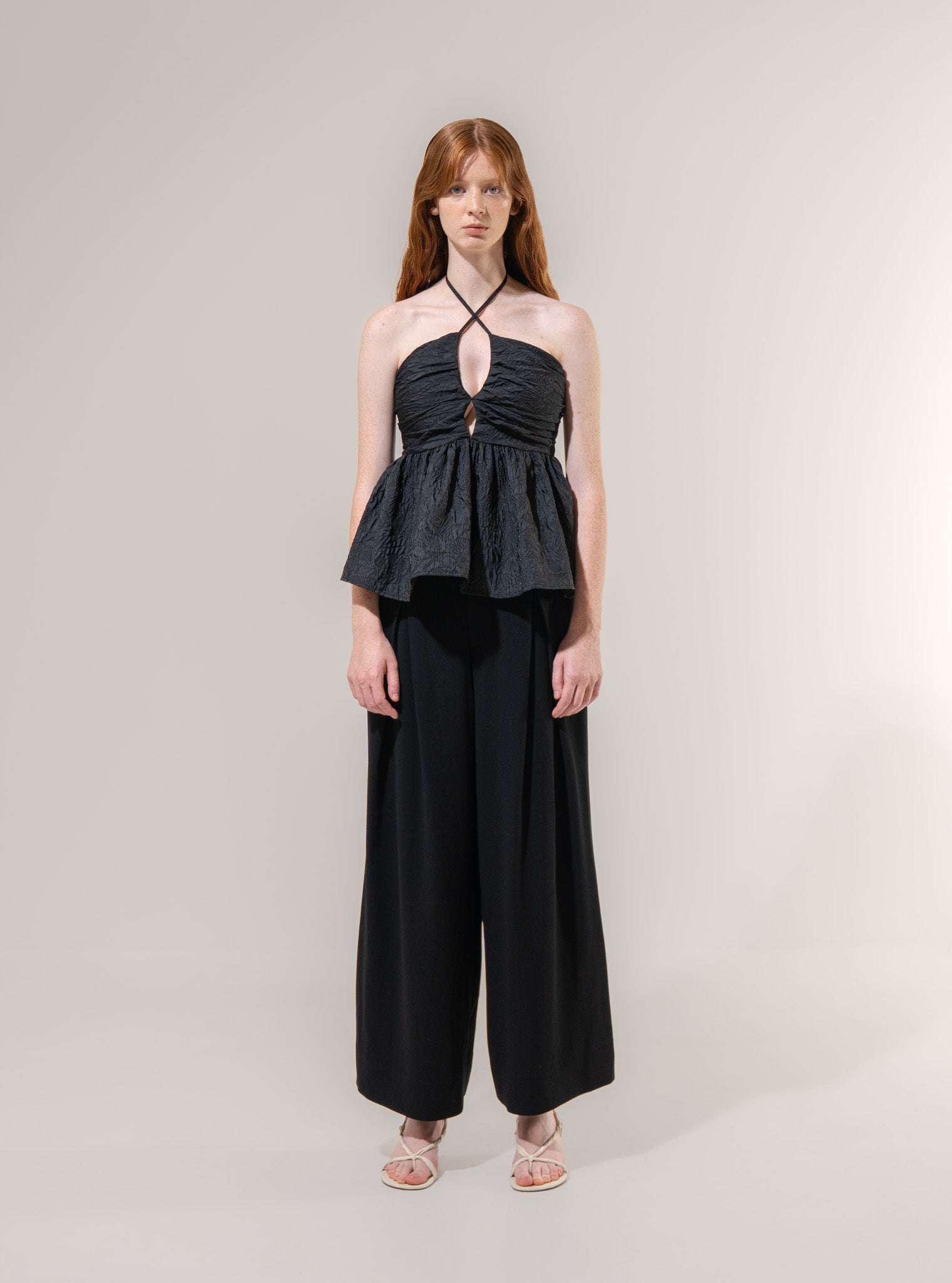 Emin + Paul Shirred Halter Neck Top