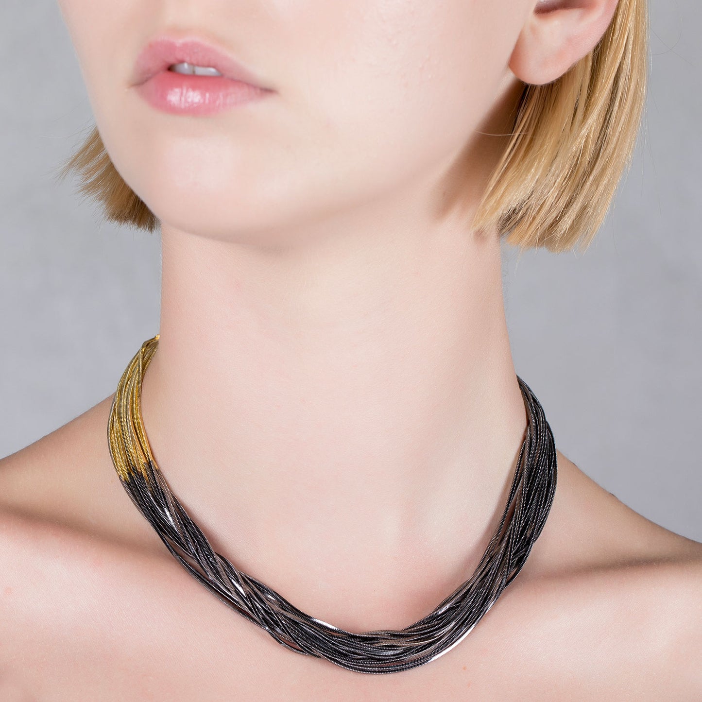 Iosselliani C825/12 AW Multiwires Ruthenium/Gold Necklace