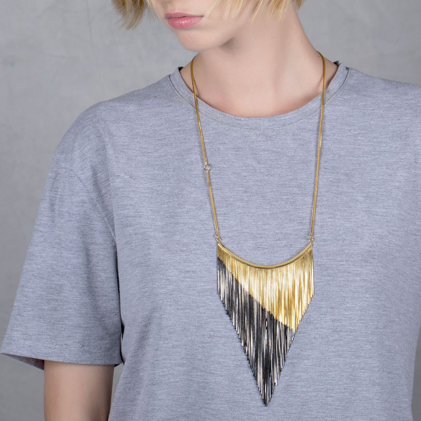 Iosselliani C838/12 AW Triangle Fringe Necklace