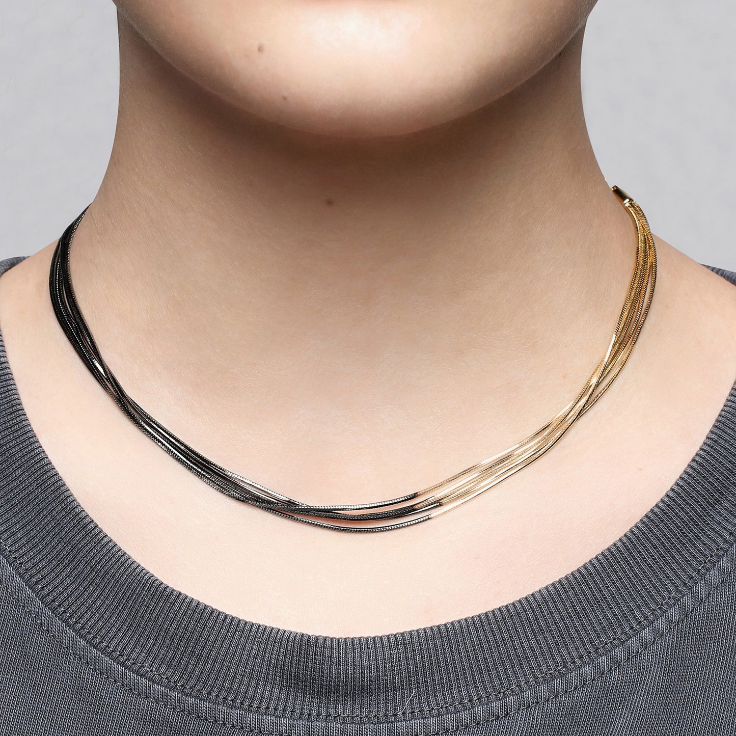 Iosselliani C943/21 SS 5 Wires Gold Necklace