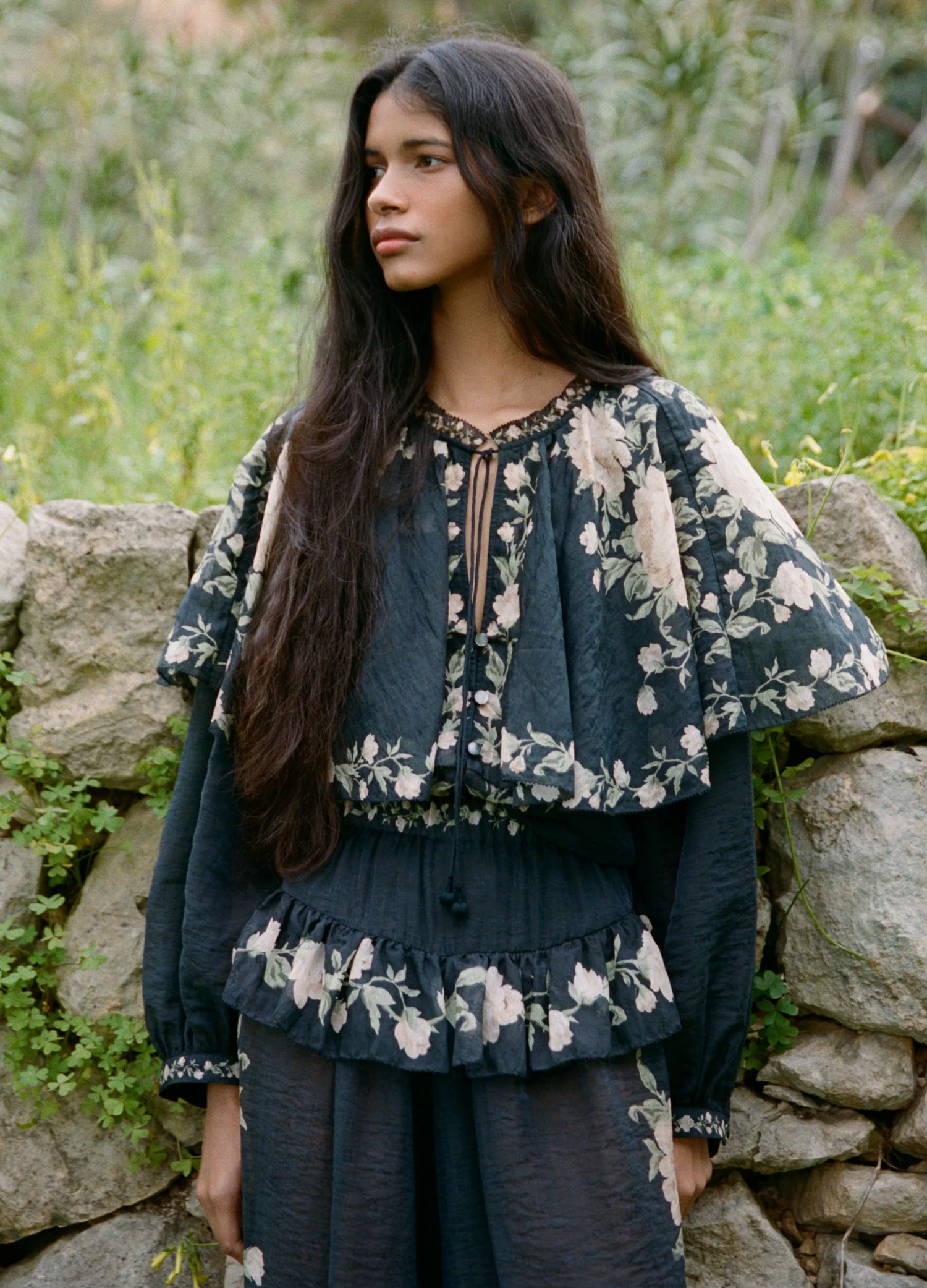 SEA NY Christina Cape Blouse