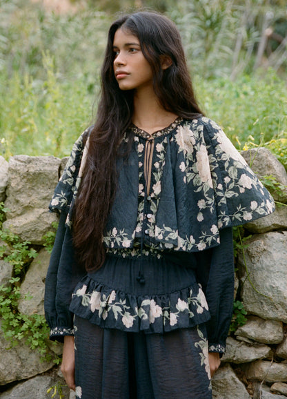SEA NY Christina Cape Blouse