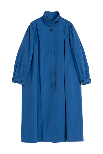 Emin + Paul Blue Pleated Shoulder Coat