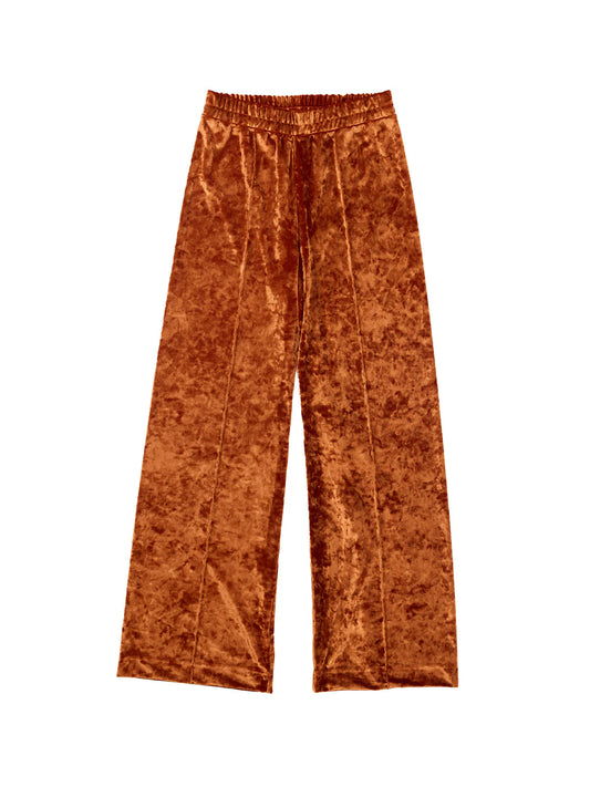 Simone Wild Crushed Velvet Top Stitched Pants