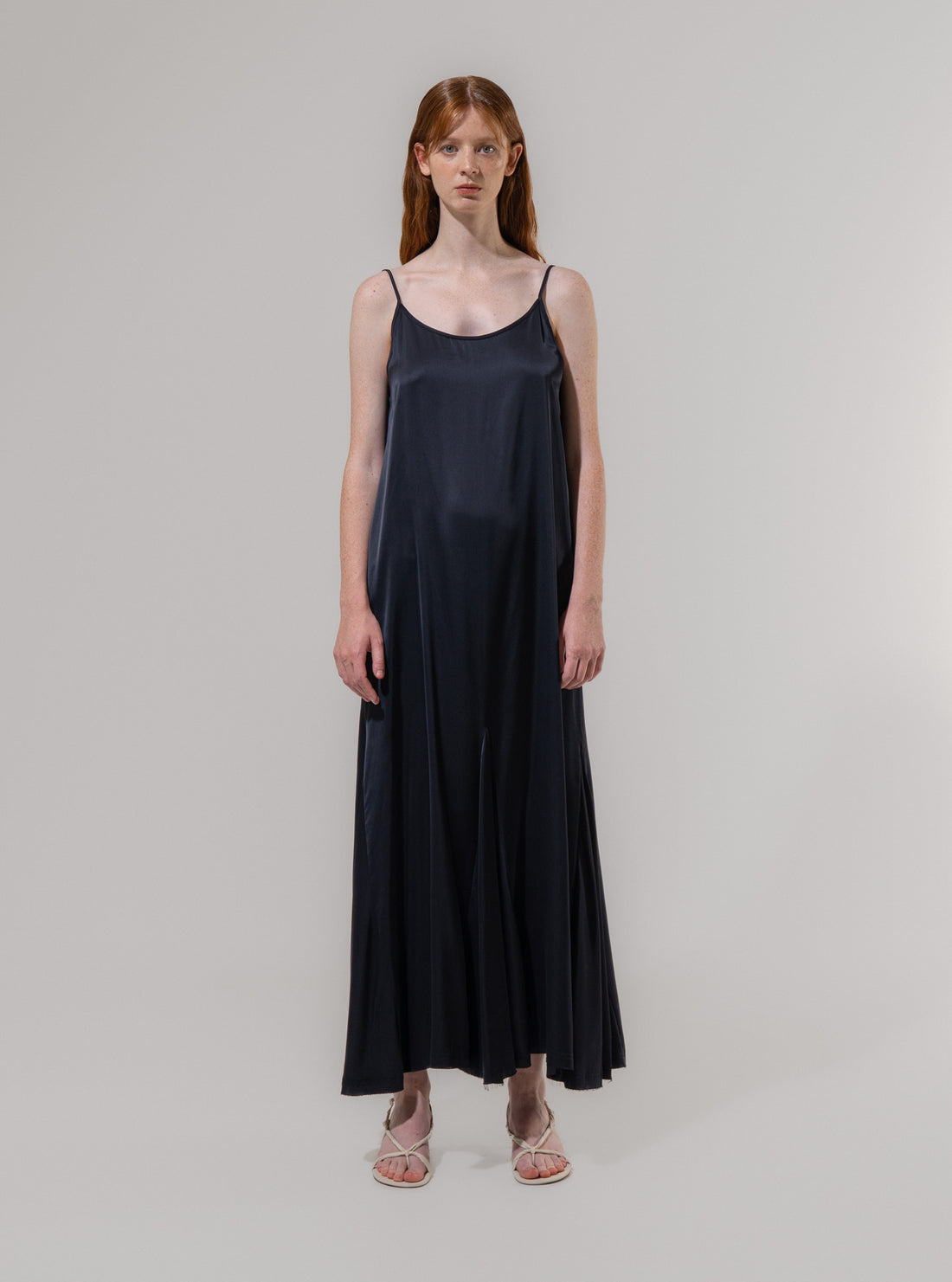Emin + Paul Satin Sleeveless Long Dress