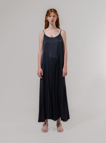 Emin + Paul Satin Sleeveless Long Dress