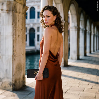 DE MARQUET Envelope Faux Croc