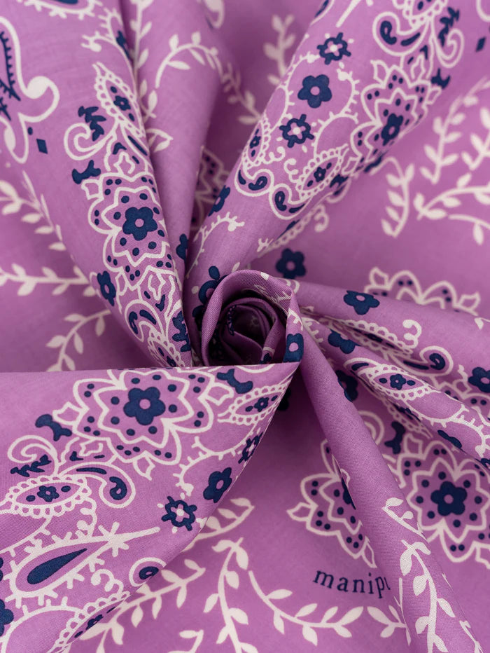 Manipuri Kaleido Bandana 88x88 Purple
