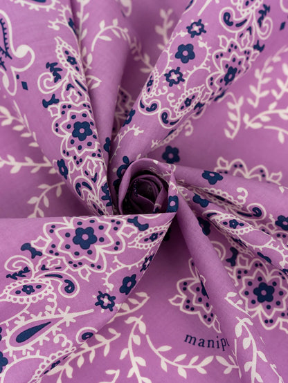 Manipuri Kaleido Bandana 88x88 Purple