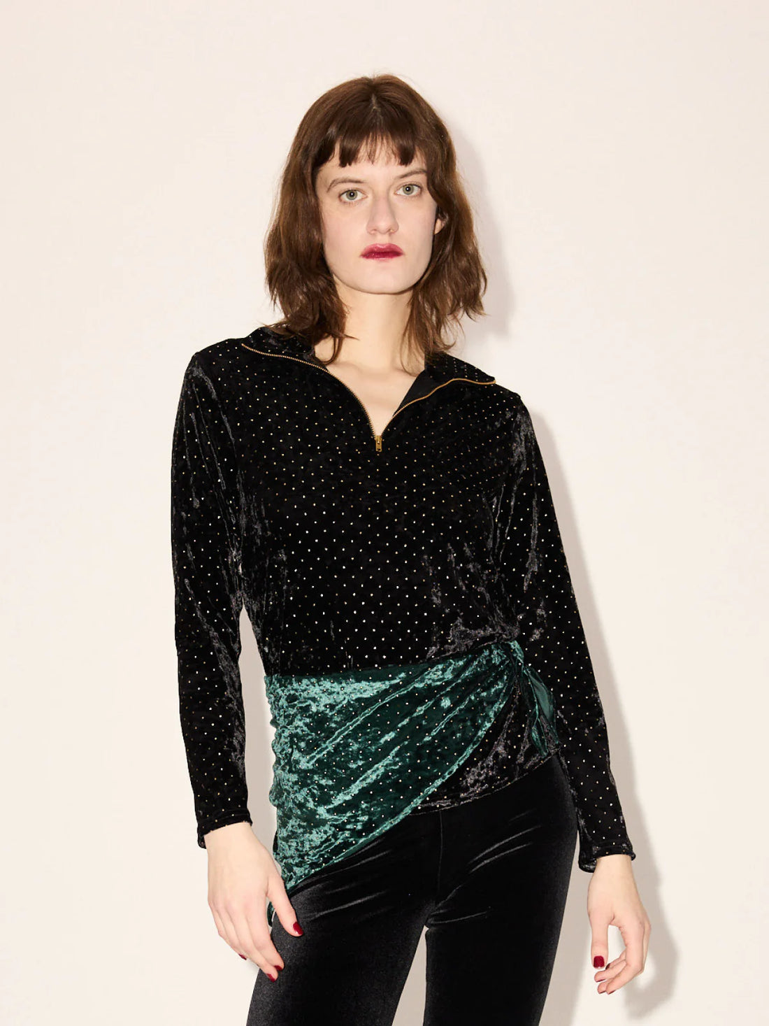 Simone Wild Stud Velvet Troyer