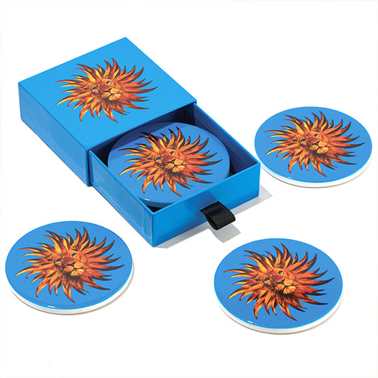 Gangza 4 Ceramic Coaster Set Solar King