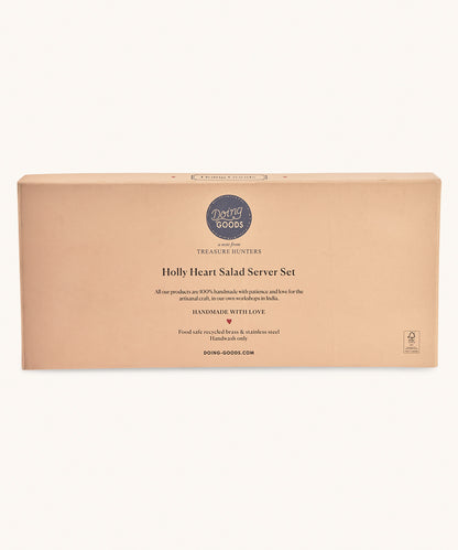 Doing Goods Holly Heart Salad Server Set in Giftbox