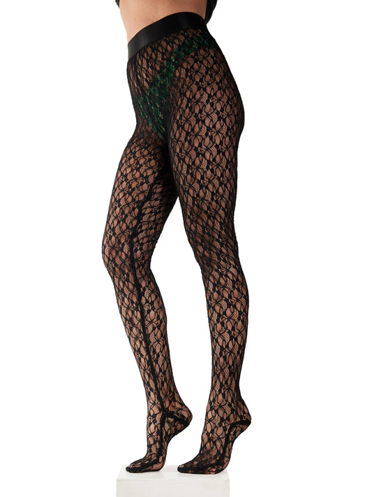 Simone Wild Lace Tights - black