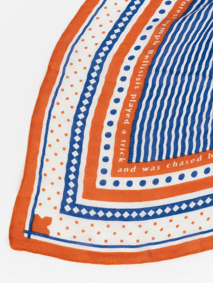 Manipuri COTTON SILK SHAWL Daisy 120x120 orange