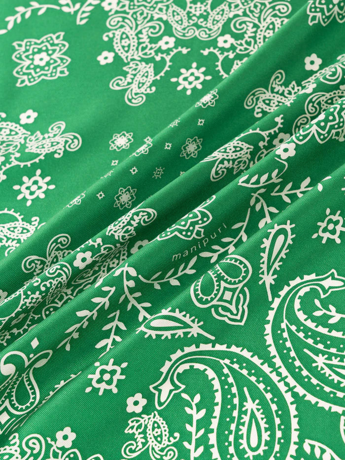 Manipuri Kaleido Bandana 88x88 Green