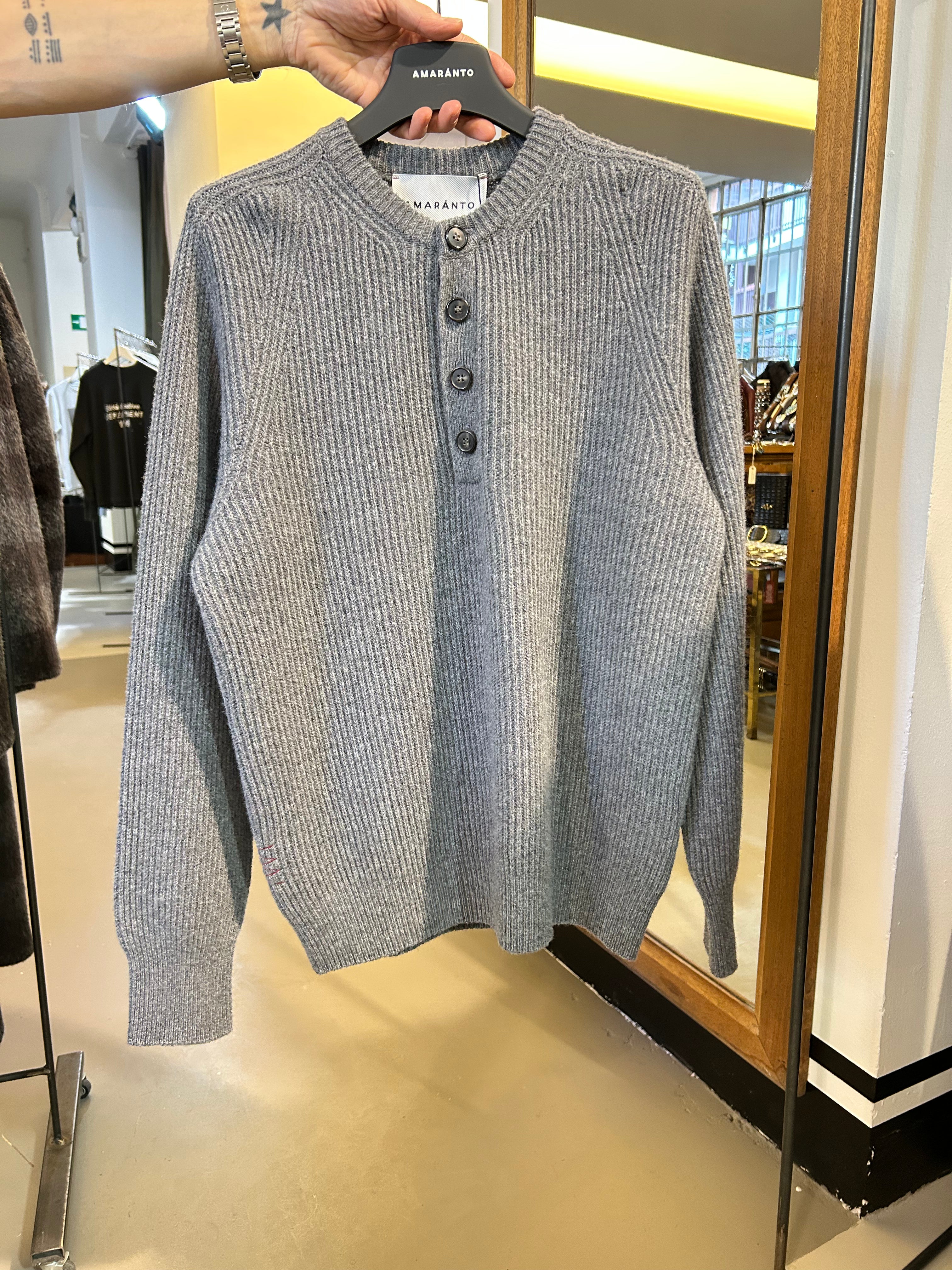 AMARÀNTO Knitted Henley Shirt