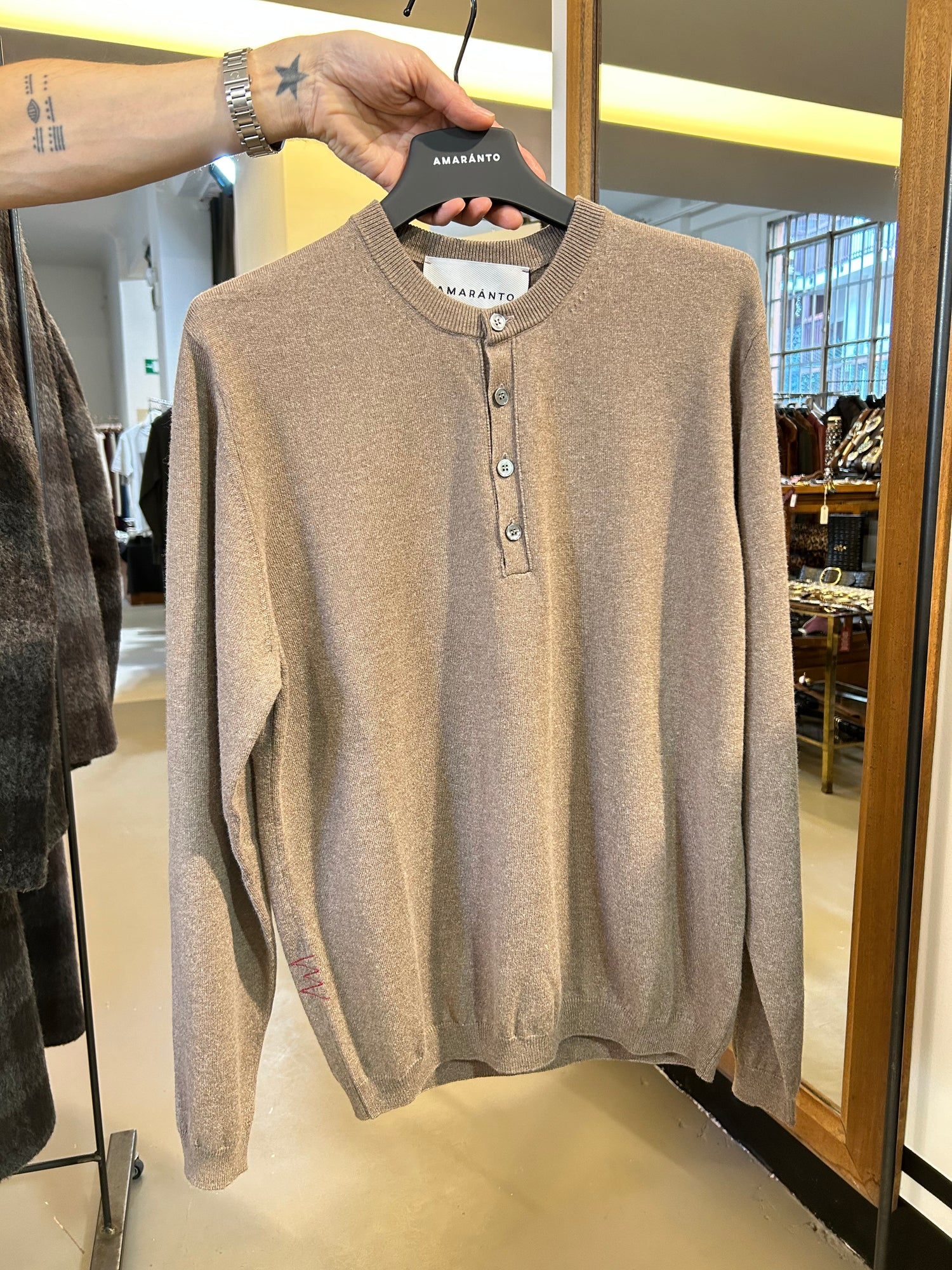 AMARÀNTO Knitted Henley Shirt