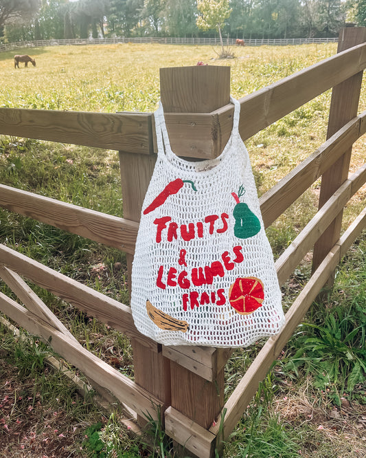 Family Affairs - Fruit Frais crochet bag - weiss