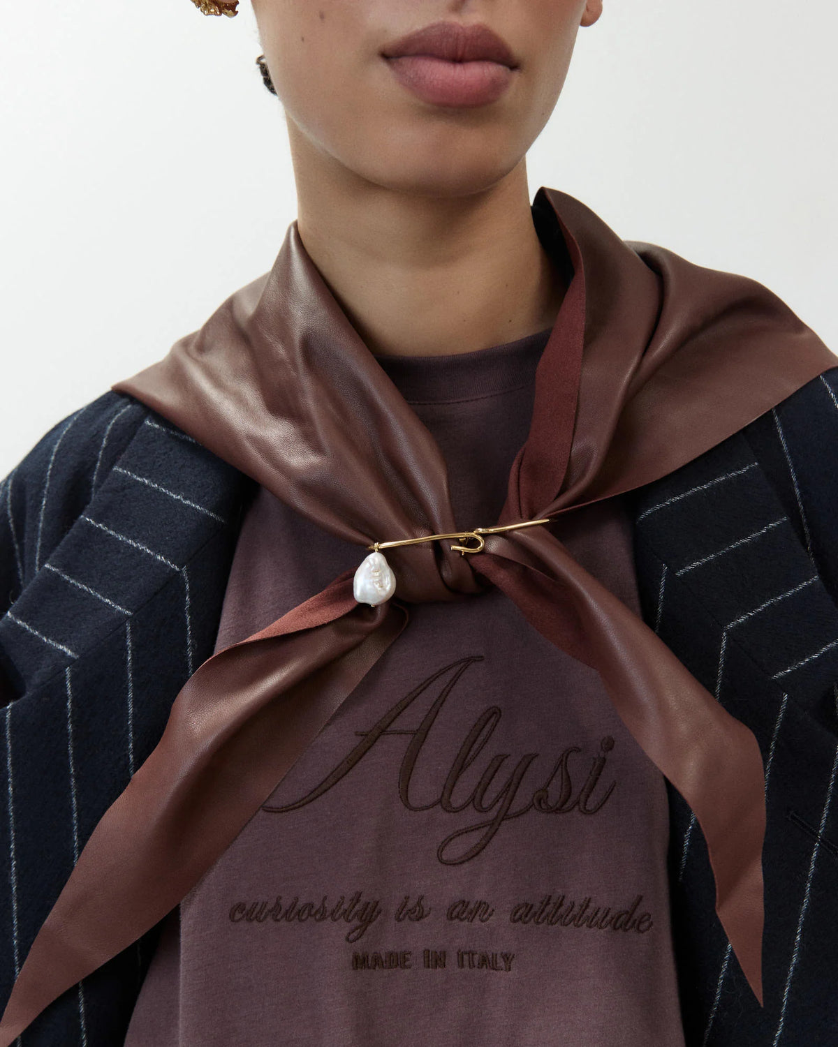 Alysi Leather Foulard Mogano