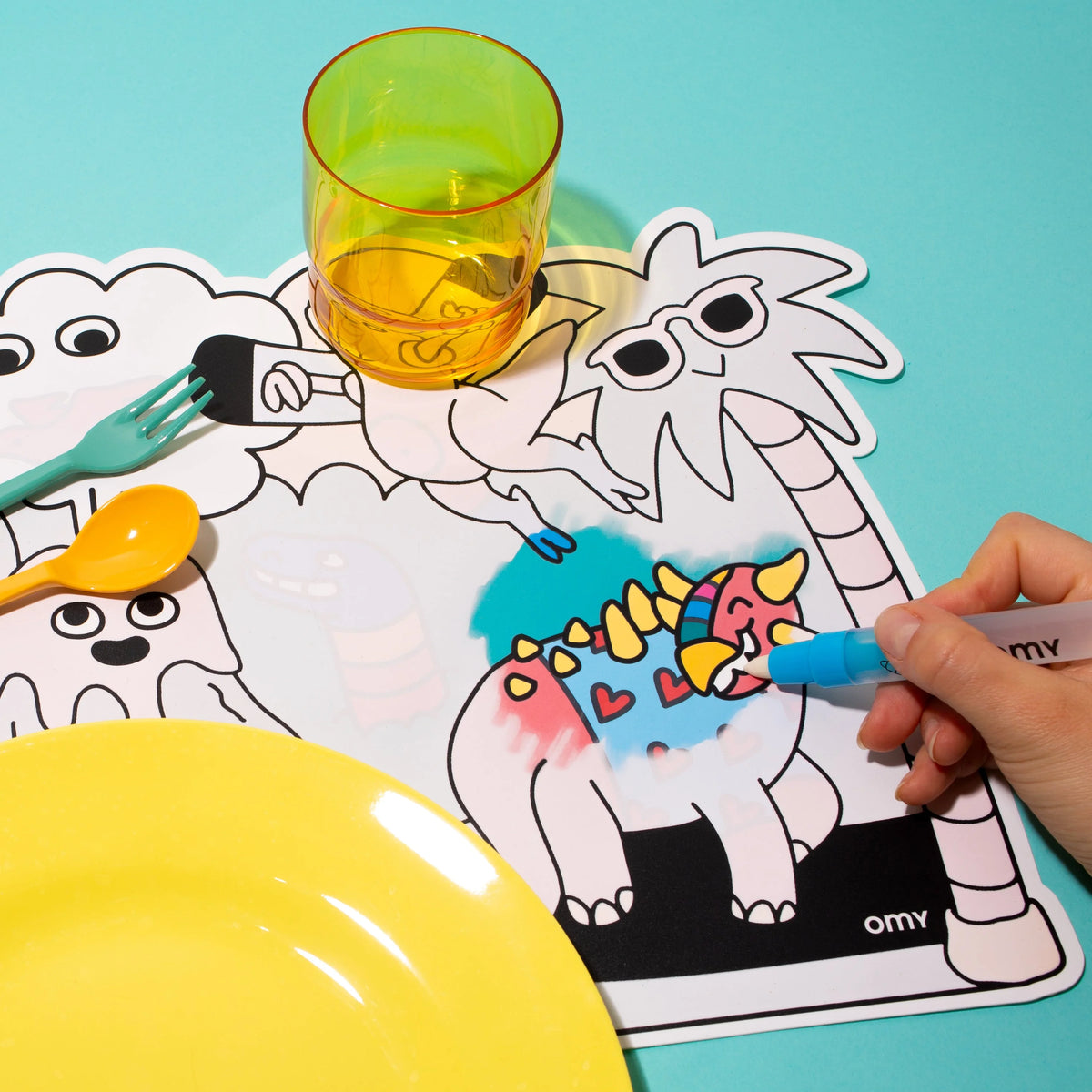 OMY DINOS - Water Coloring Placemats