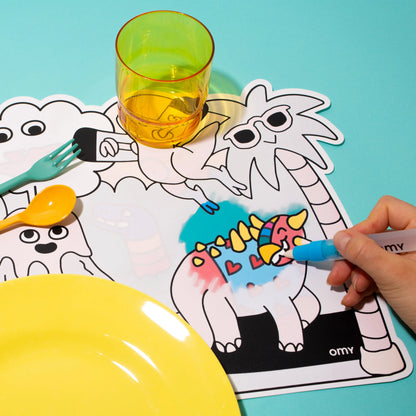 OMY DINOS - Water Coloring Placemats