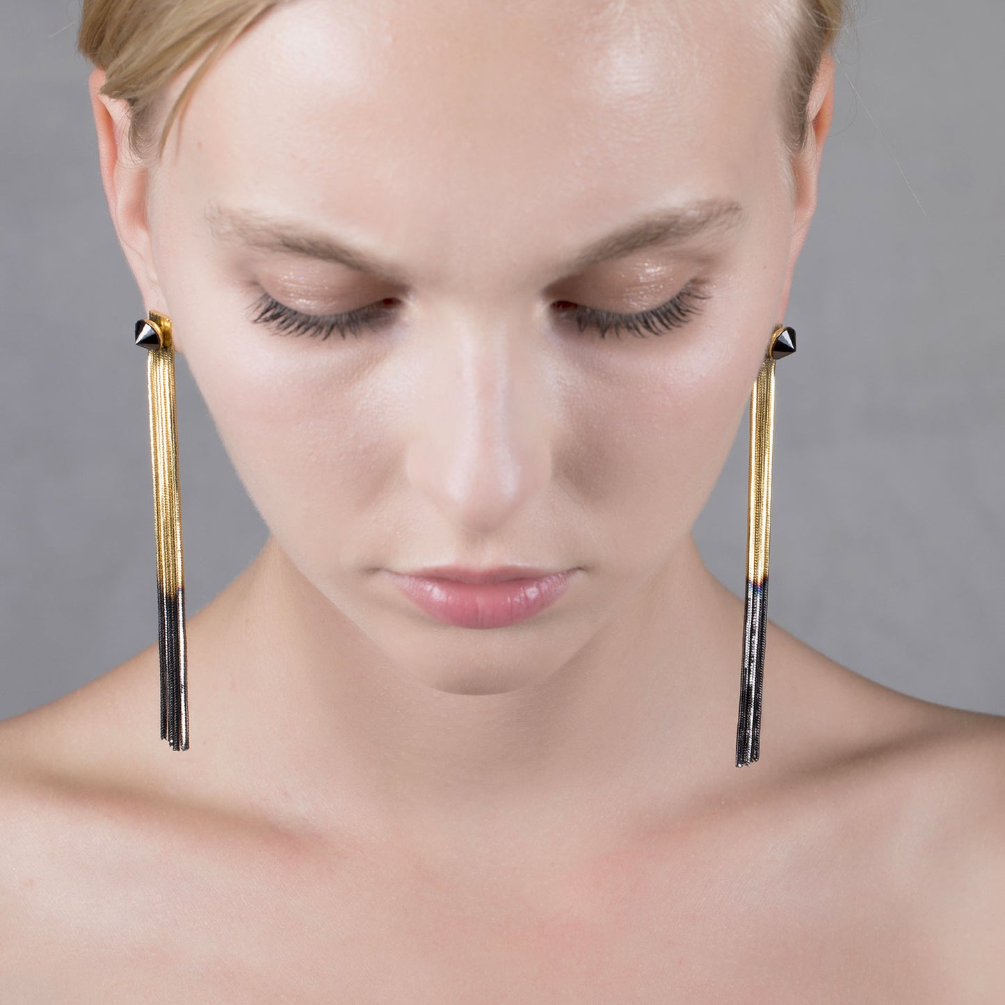 Iosselliani O841/12 AW Gold Ruthenium Fringe Earrings