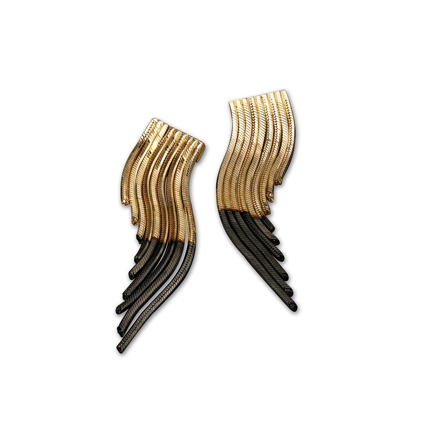 Iosselliani O 846/19AW brass wing earrings